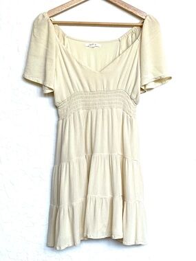 O’Neill Women’s Small Layken Flutter Sleeve Minidress In Tapioca